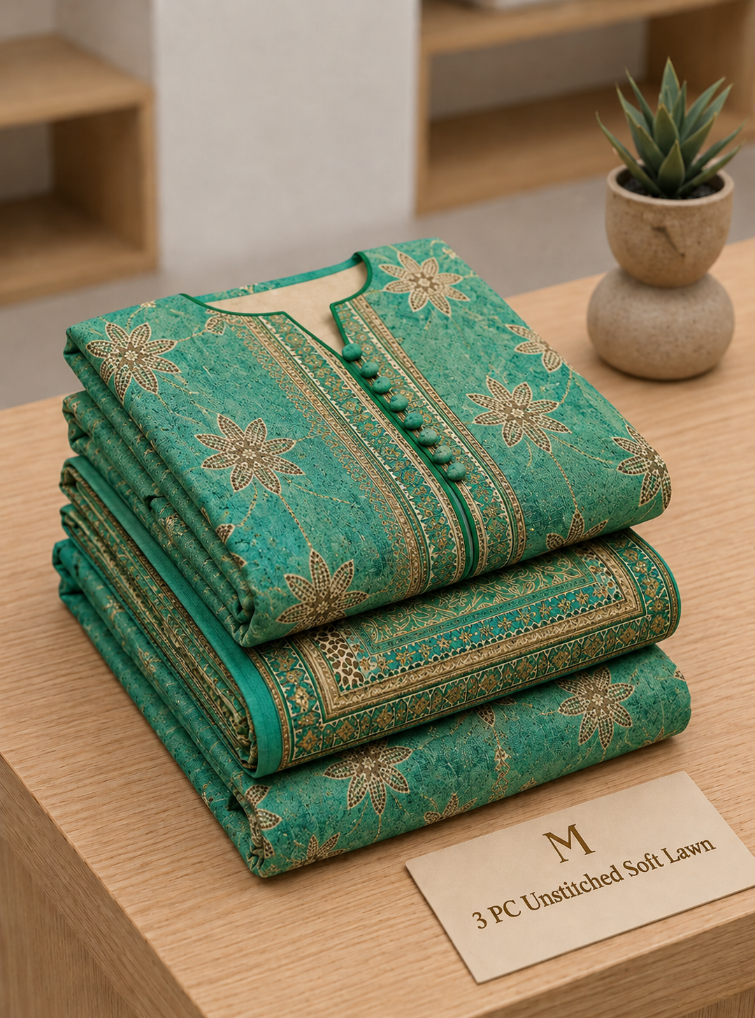 Soft Lawn Unstitched 3PC Women Suit - U1415 (Copy) (Copy)