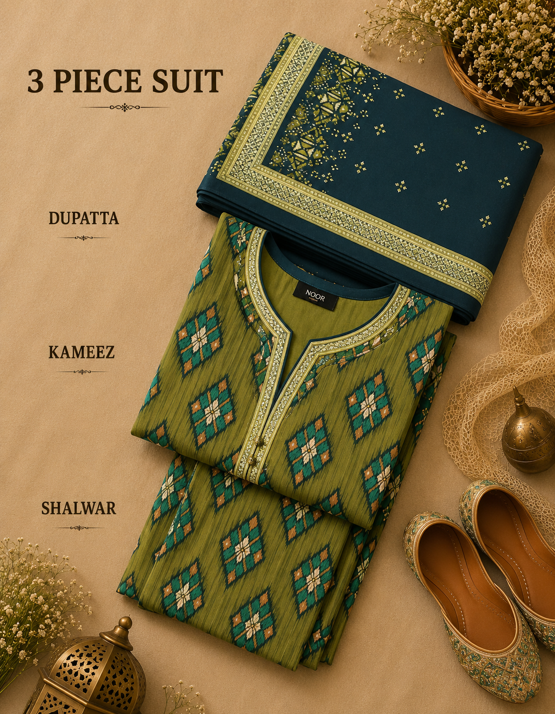 Signature Premium Unstitched 3PC Regal Lawn Suit - M1511