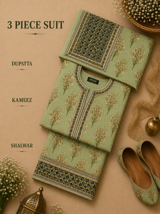 Signature Premium Unstitched 3PC Noble Lawn Suit - M1410