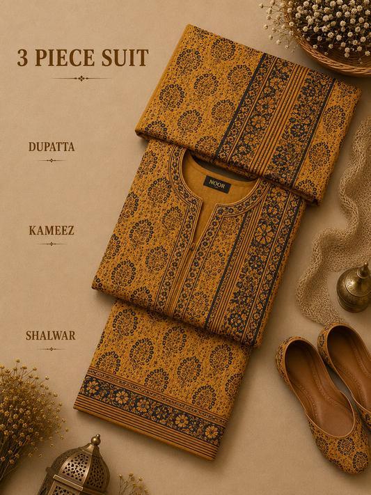 Signature Premium Unstitched 3PC Noble Lawn Suit - M1416