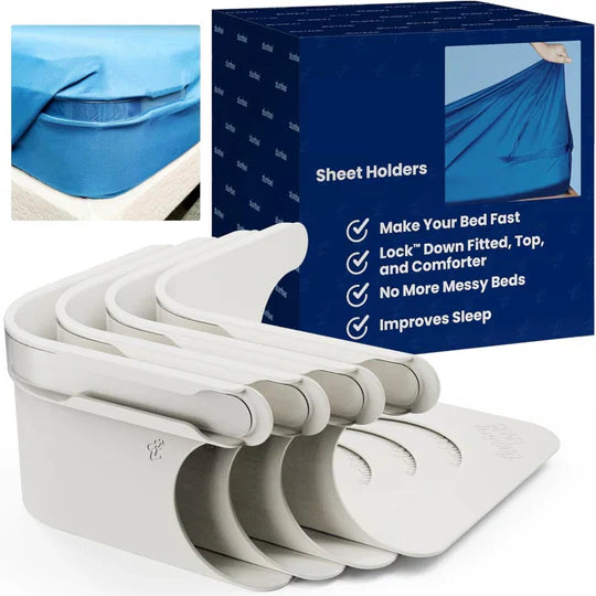 BED SHEET LOCK HOLDER SET - 4 Pack Heavy Duty Bed Sheet Holder Fit All Mattress Size