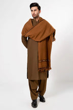 J. Men's Winter Wool Shawl - Copper Brown