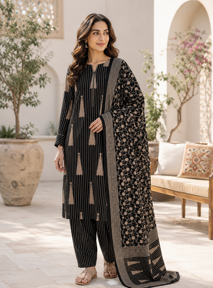 Swiss Lawn Unstitched 3 Piece Suit - A1611