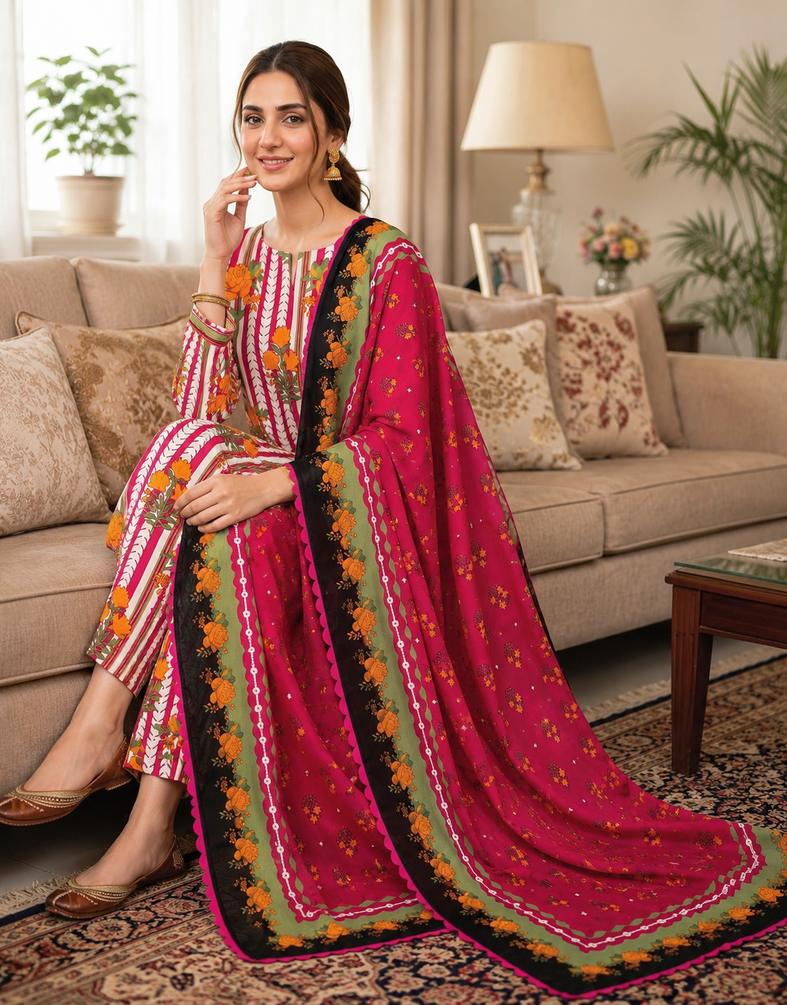 Swiss Lawn Unstitched 3 Piece Suit - A1615