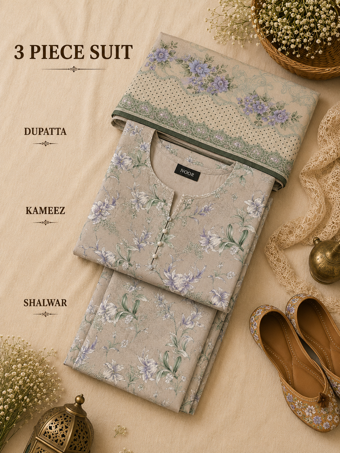 Signature Premium Unstitched 3PC Regal Lawn Suit - M1510
