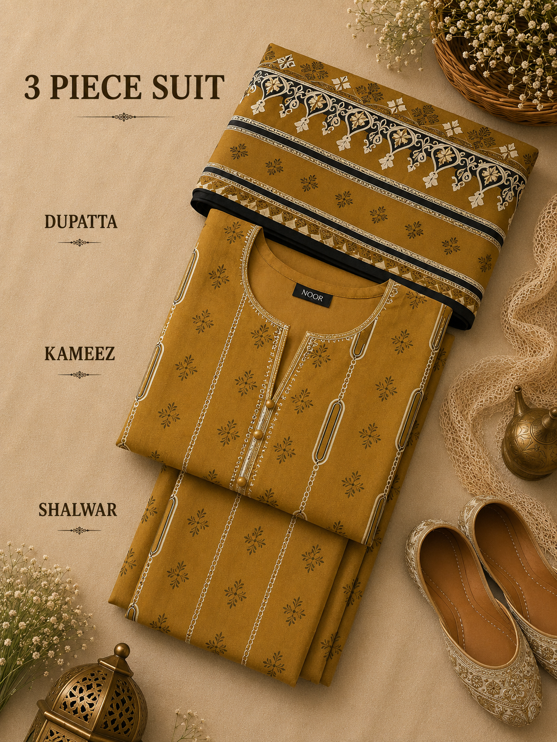 Signature Premium Unstitched 3PC Regal Lawn Suit - M1513