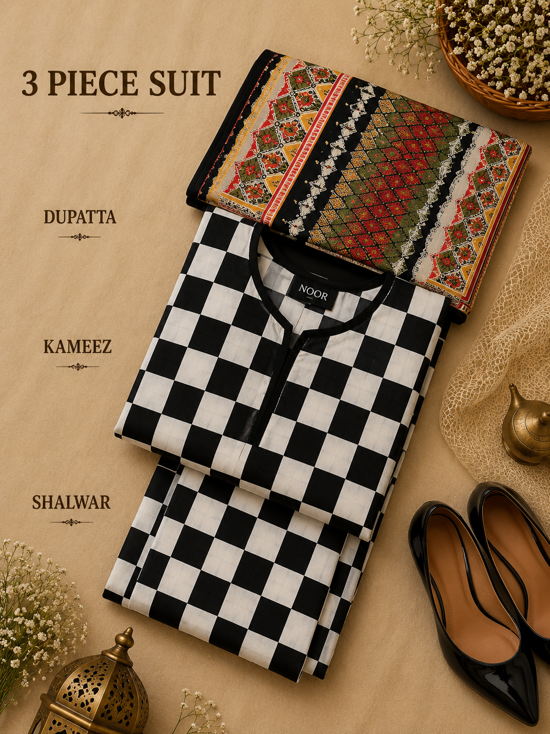 Signature Premium Unstitched 3PC Regal Lawn Suit - M1514