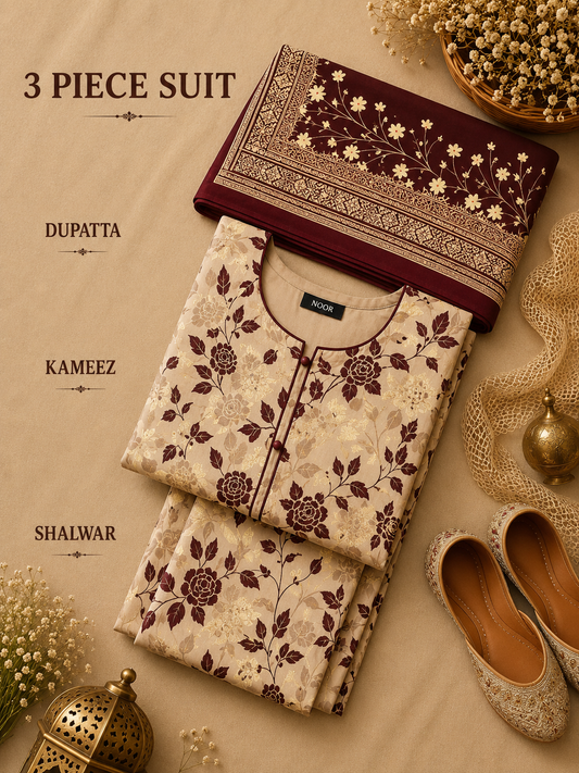 Signature Premium Unstitched 3PC Regal Lawn Suit - M1515