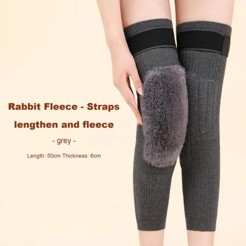 Knee Warmer - Woolen Blend Thermal Leg Warmers - 1 Pair Knee Pad - Unisex Elastic Knee Pads For Men & Women
