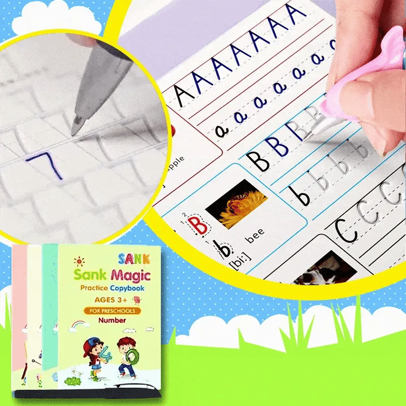 KIDS PRACTICE BOOK FOR LEARNING & GROWTH (4 BOOKS + 1 PEN + 1 GRIP + 10 REFILL)